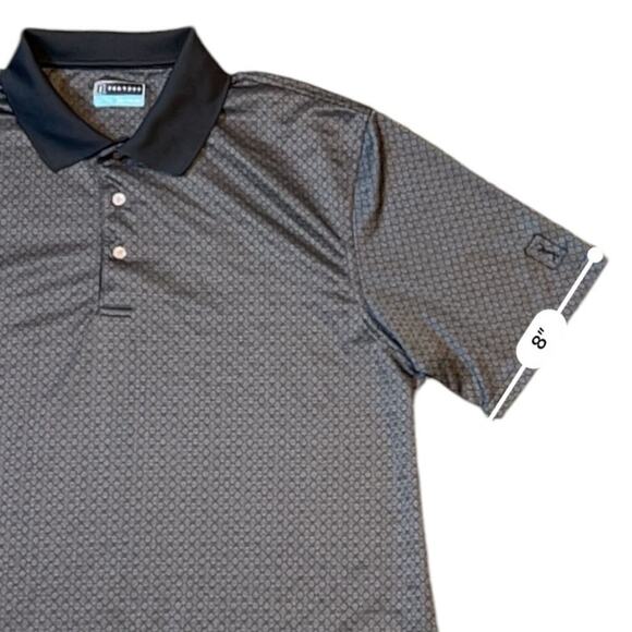 PGA TOUR Men's Diamond Mosaic-Print Polo‎ Shirt Grey Black Size XXL - Picture 4 of 11